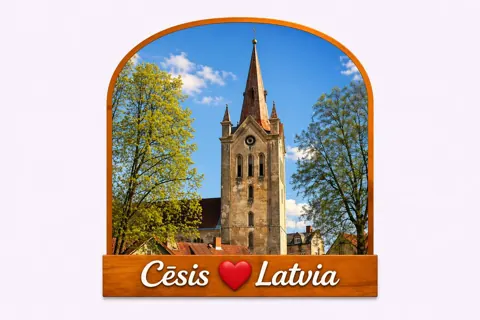 Divslāņu koka magnēts “Cēsis”