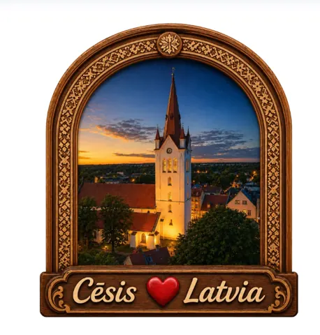 Divslāņu koka magnēts “Cēsis”