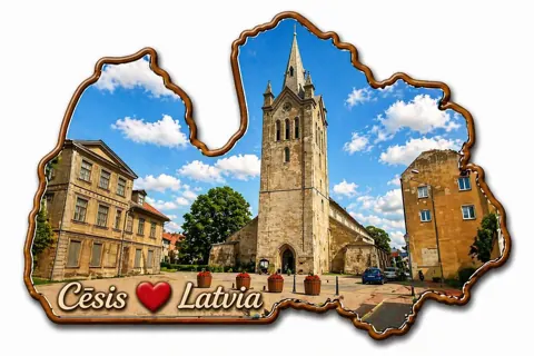 Divslāņu koka magnēts “Cēsis”