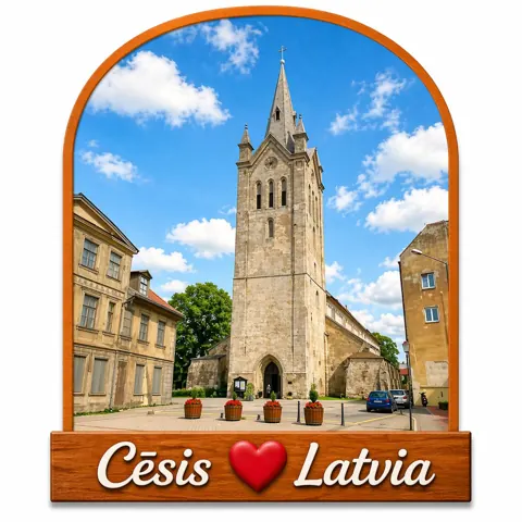 Divslāņu koka magnēts “Cēsis”