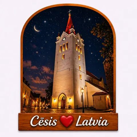 Divslāņu koka magnēts “Cēsis”