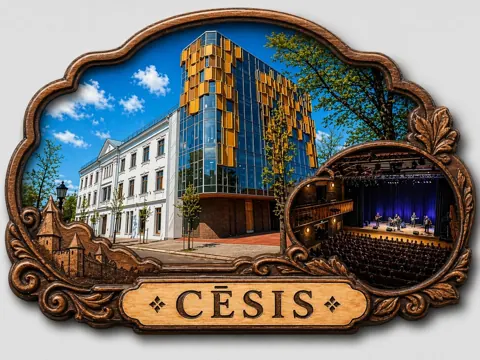 Divslāņu koka magnēts “Cēsis”