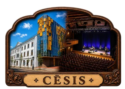 Divslāņu koka magnēts “Cēsis”
