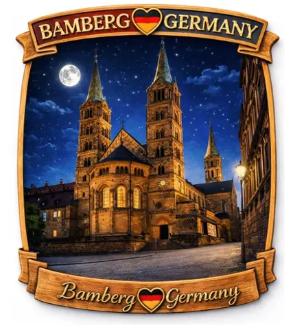 Divslāņu koka magnēts “Bamberga”