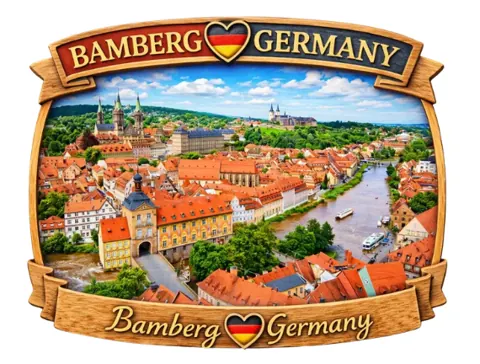 Divslāņu koka magnēts “Bamberga”