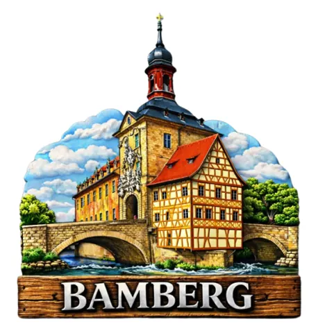 Divslāņu koka magnēts “Bamberga”