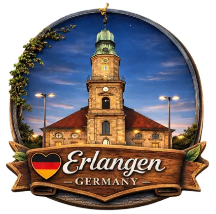 Divslāņu koka magnēts “Erlangene”