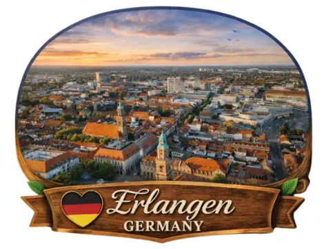 Divslāņu koka magnēts “Erlangene”