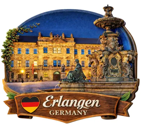 Divslāņu koka magnēts “Erlangene”