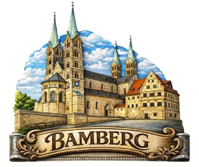 Divslāņu koka magnēts “Bamberga”