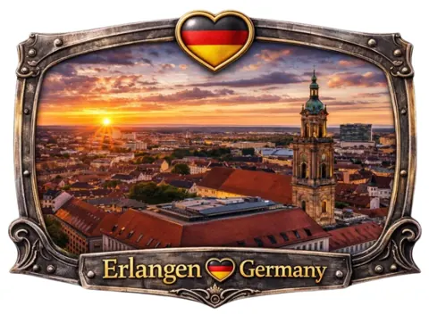Divslāņu koka magnēts “Erlangene”