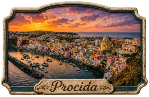Divslāņu koka magnēts “Procida”