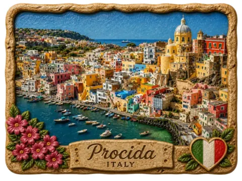 Divslāņu koka magnēts “Procida”