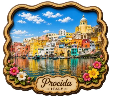 Divslāņu koka magnēts “Procida”