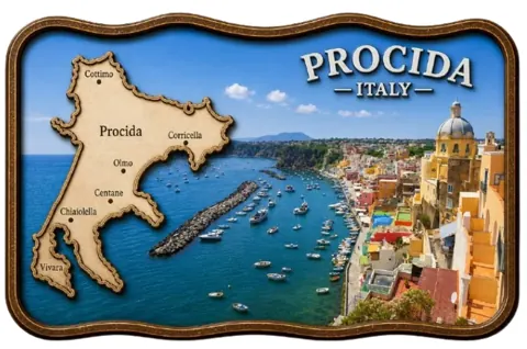 Divslāņu koka magnēts “Procida”