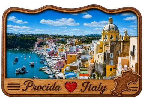 Divslāņu koka magnēts “Procida”
