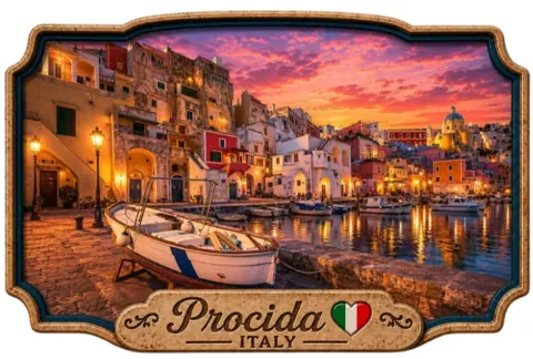 Divslāņu koka magnēts “Procida”