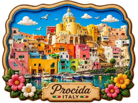 Divslāņu koka magnēts “Procida”