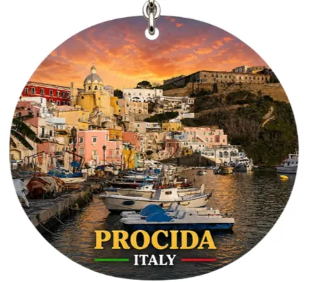 Divslāņu koka atslēgu piekariņš “Procida”