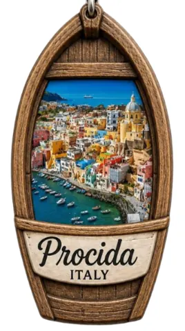 Divslāņu koka atslēgu piekariņš “Procida”