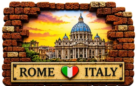 Divslāņu koka magnēts “Roma”