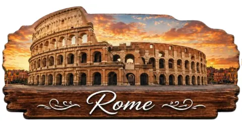 Divslāņu koka magnēts “Roma”