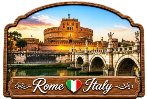 Divslāņu koka magnēts “Roma”