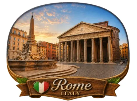 Divslāņu koka magnēts “Roma”