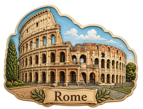 Divslāņu koka magnēts “Roma”