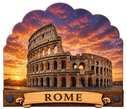 Divslāņu koka magnēts “Roma”