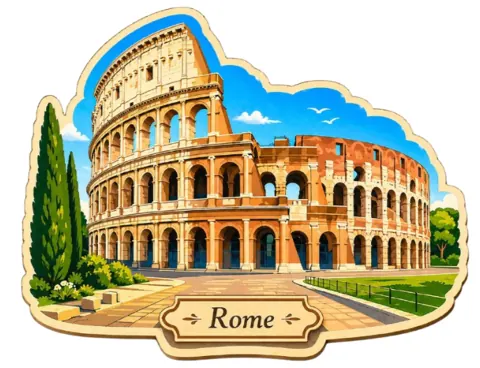 Divslāņu koka magnēts “Roma”