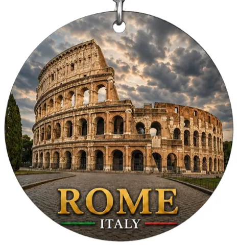 Divslāņu koka atslēgu piekariņš “Roma”