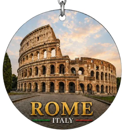 Divslāņu koka atslēgu piekariņš “Roma”