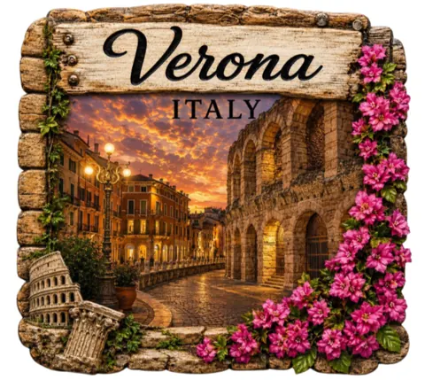Divslāņu koka magnēts “Verona”
