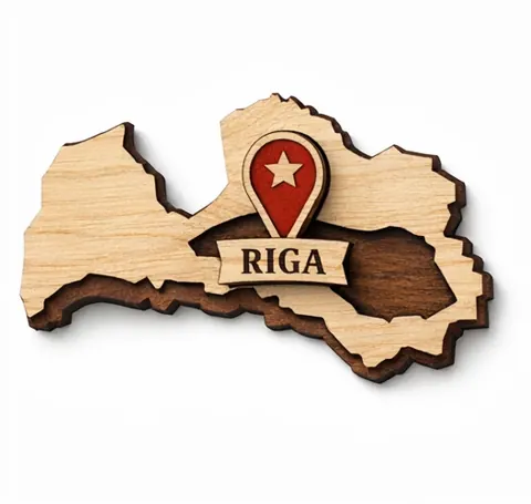 Divslāņu koka magnēts “Rīga”