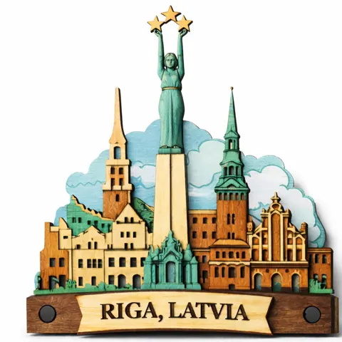 Divslāņu koka magnēts “Rīga”