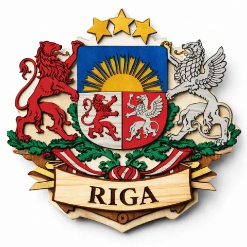 Divslāņu koka magnēts “Rīga”