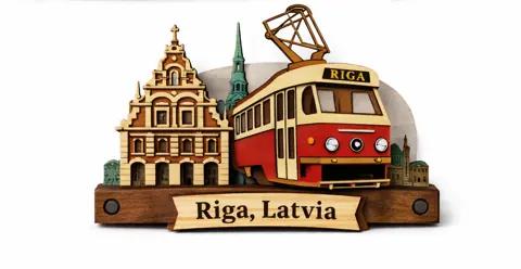 Divslāņu koka magnēts “Rīga”