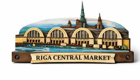 Divslāņu koka magnēts “Rīga”