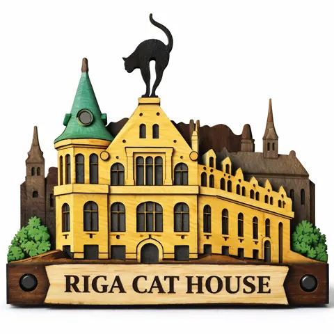 Divslāņu koka magnēts “Rīga”