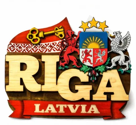 Divslāņu koka magnēts “Rīga”