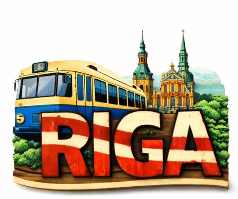 Divslāņu koka magnēts “Rīga”