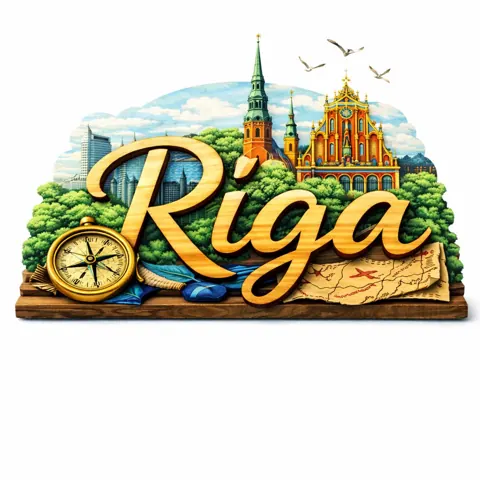 Divslāņu koka magnēts “Rīga”