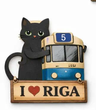 Divslāņu koka magnēts “Rīga”