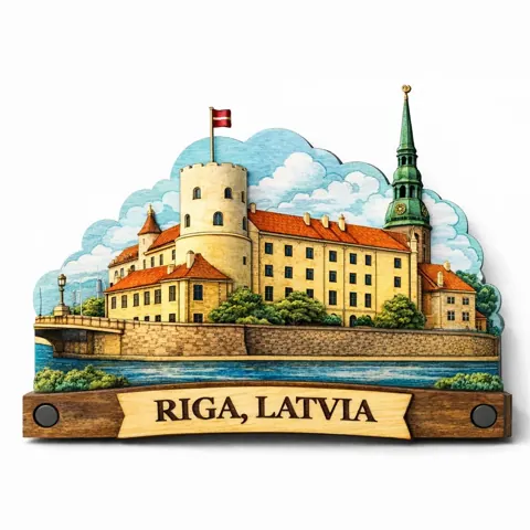 Divslāņu koka magnēts “Rīga”