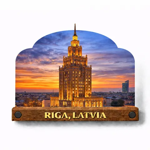 Divslāņu koka magnēts “Rīga”