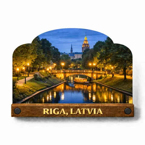 Divslāņu koka magnēts “Rīga”