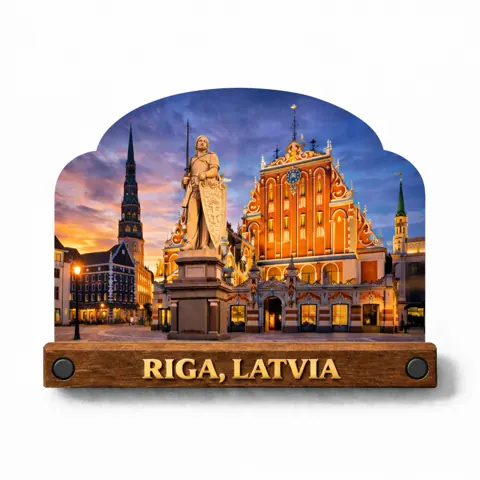 Divslāņu koka magnēts “Rīga”