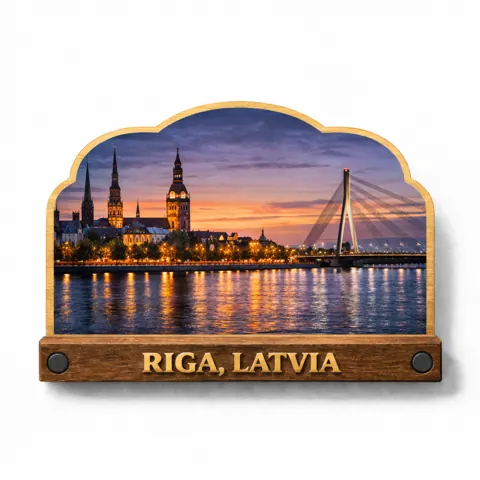 Divslāņu koka magnēts “Rīga”