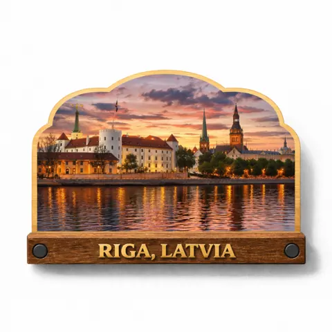 Divslāņu koka magnēts “Rīga”